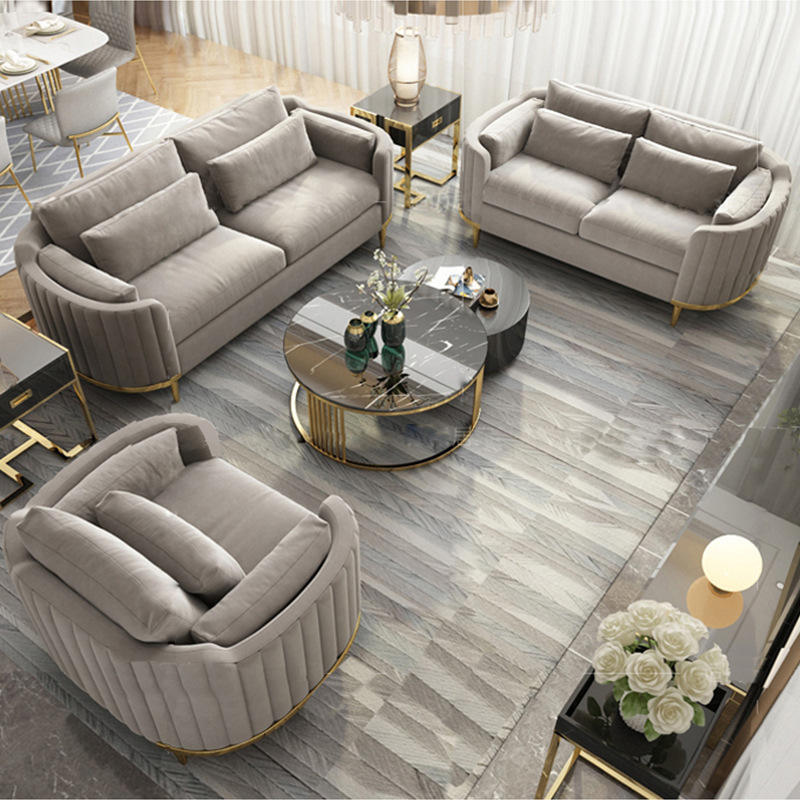 7 Seater Nordic Fabric Office Sofa