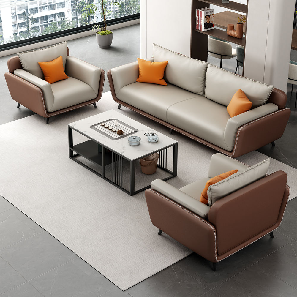 7 Seater Luxury Leather Office Sofa