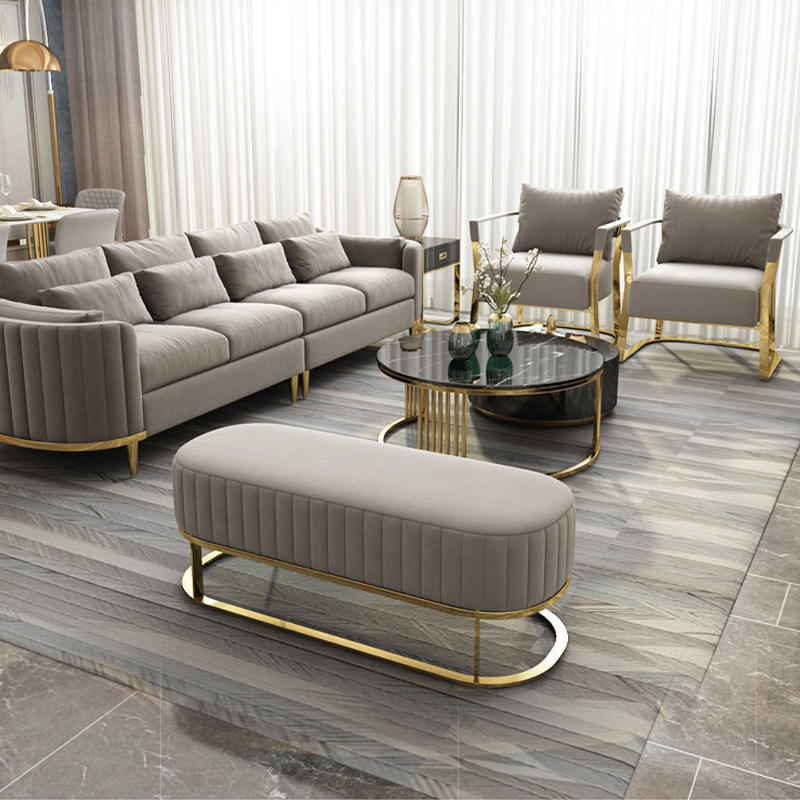 7 Seater Nordic Fabric Office Sofa