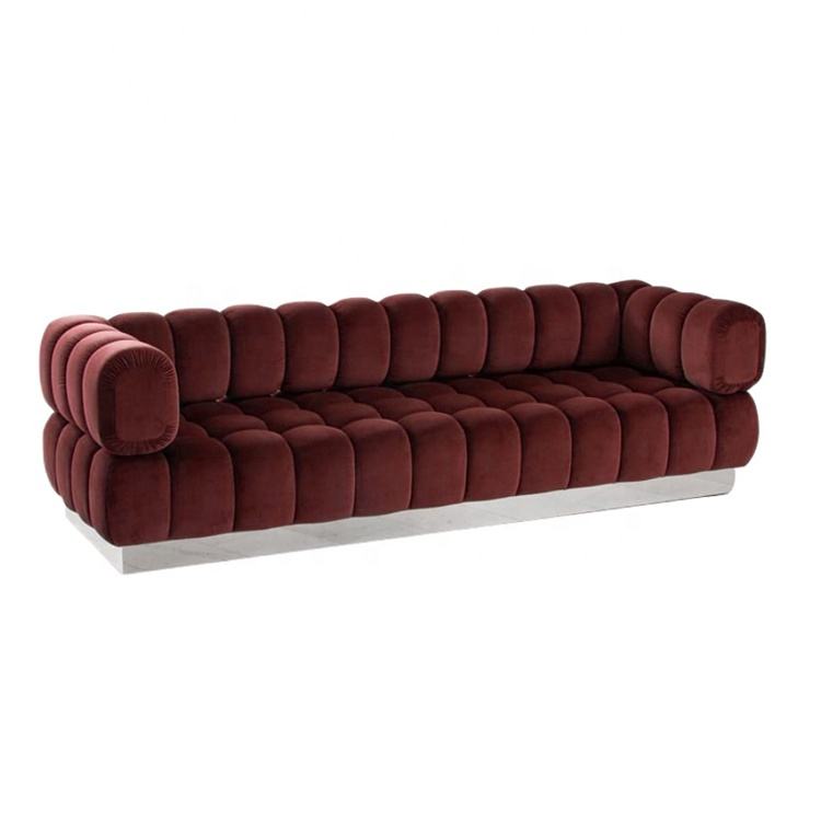 7 Seater Velvet Chesterfield Sofa