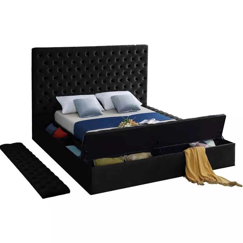 King Size Velvet Tufted Bed