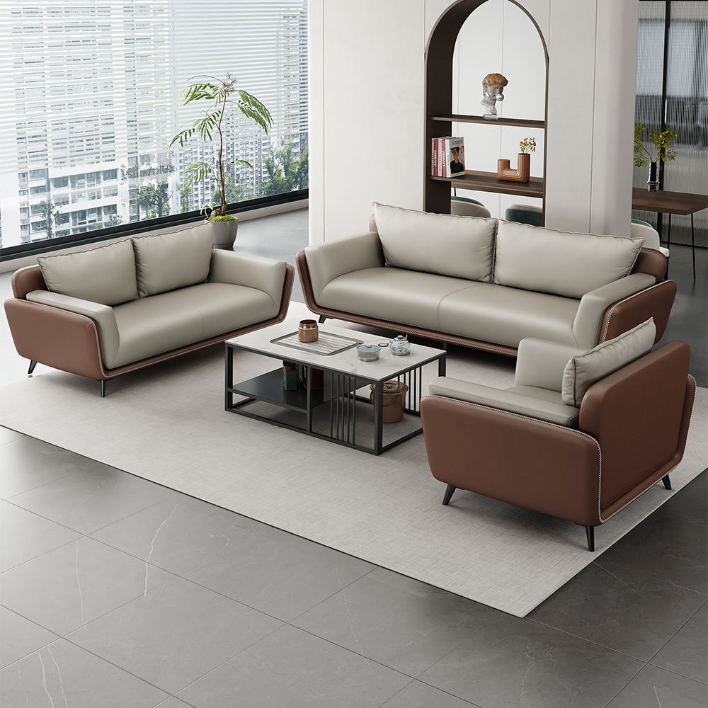 7 Seater Luxury Leather Office Sofa