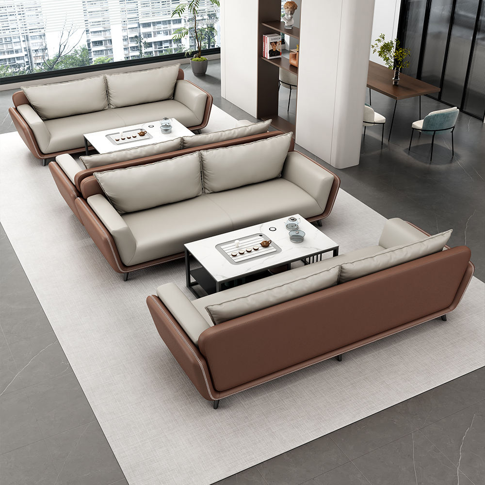 7 Seater Luxury Leather Office Sofa