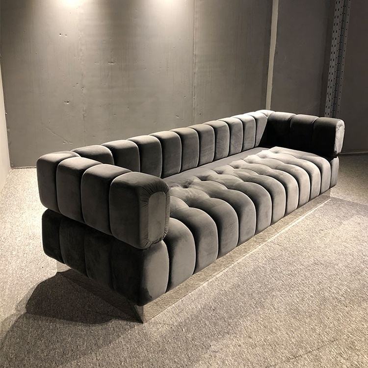 7 Seater Velvet Chesterfield Sofa