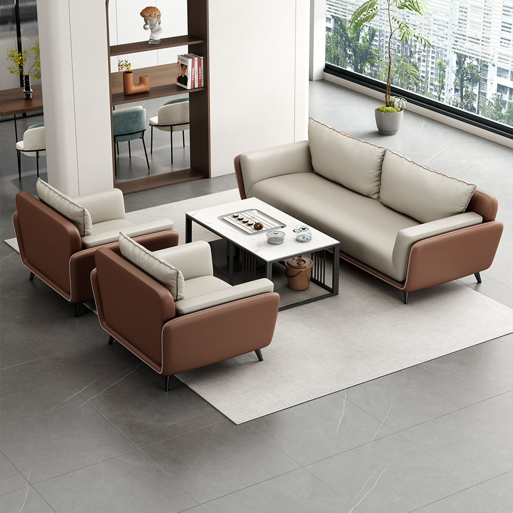 7 Seater Luxury Leather Office Sofa