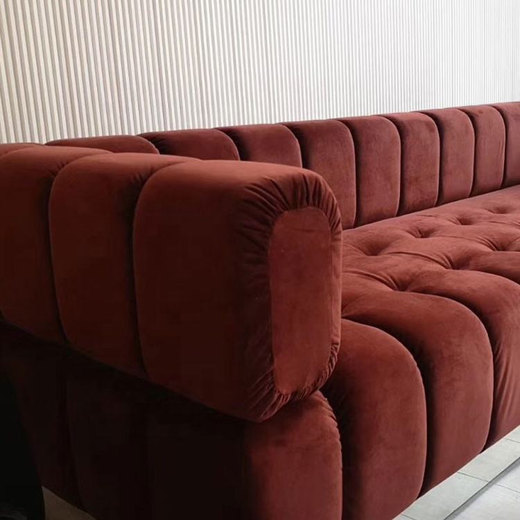 7 Seater Velvet Chesterfield Sofa
