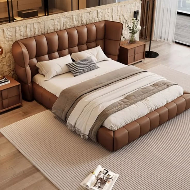 Luxury Tufted Leather Bed
