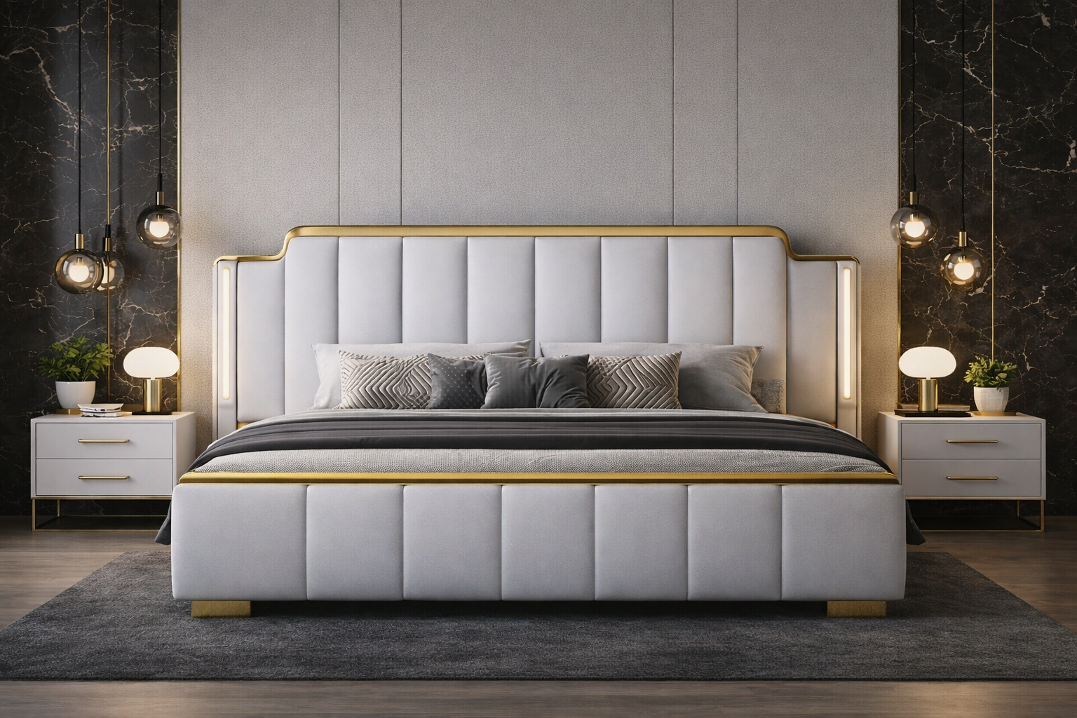 The Nocturne Italian Leather Bed