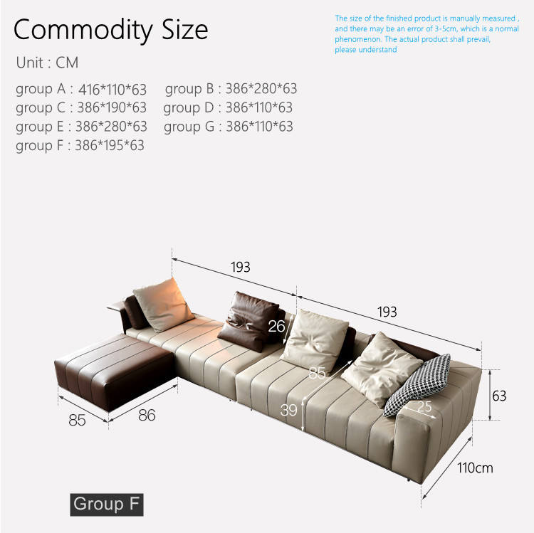 7-Seater Italian Curve Sectional Sofa
