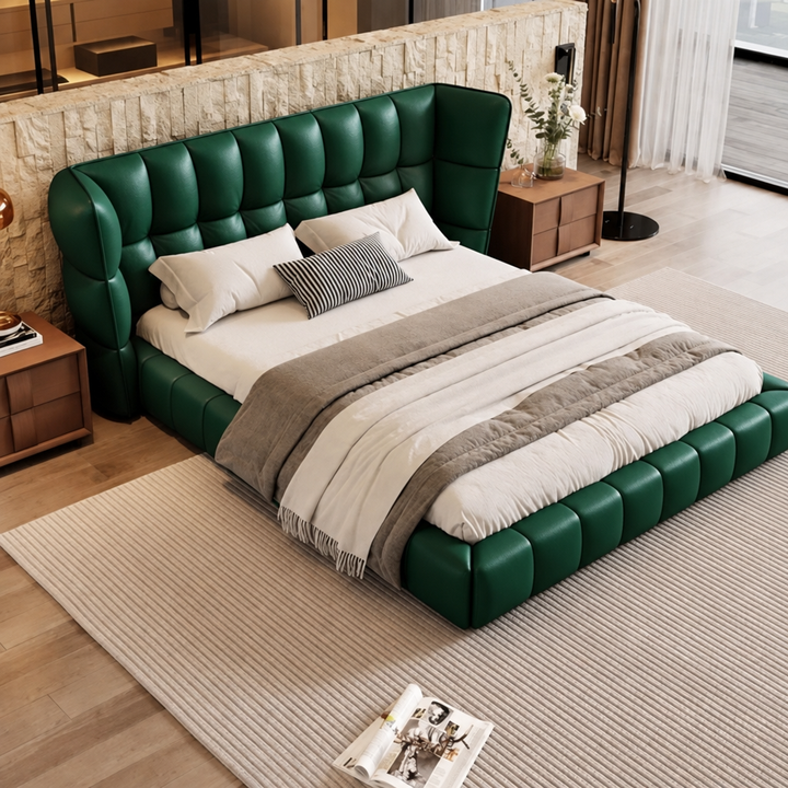Luxury Tufted Leather Bed