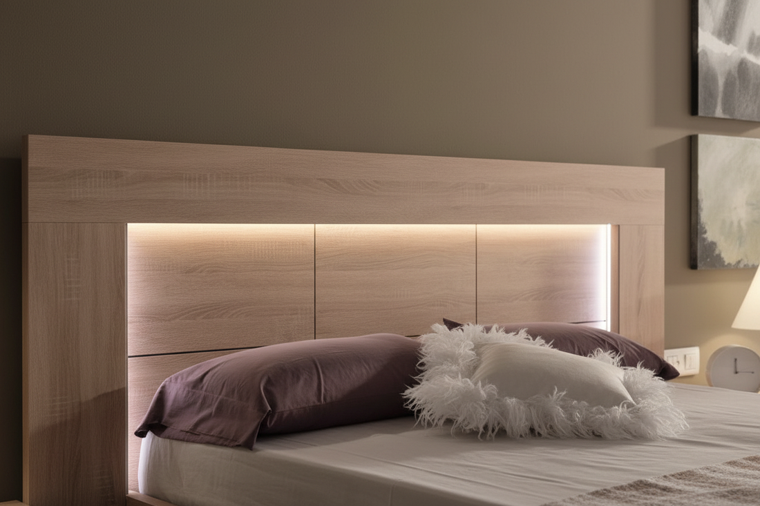 Nova Crest Bed Set — LED Profile with Two Side Tables & Dressing Table