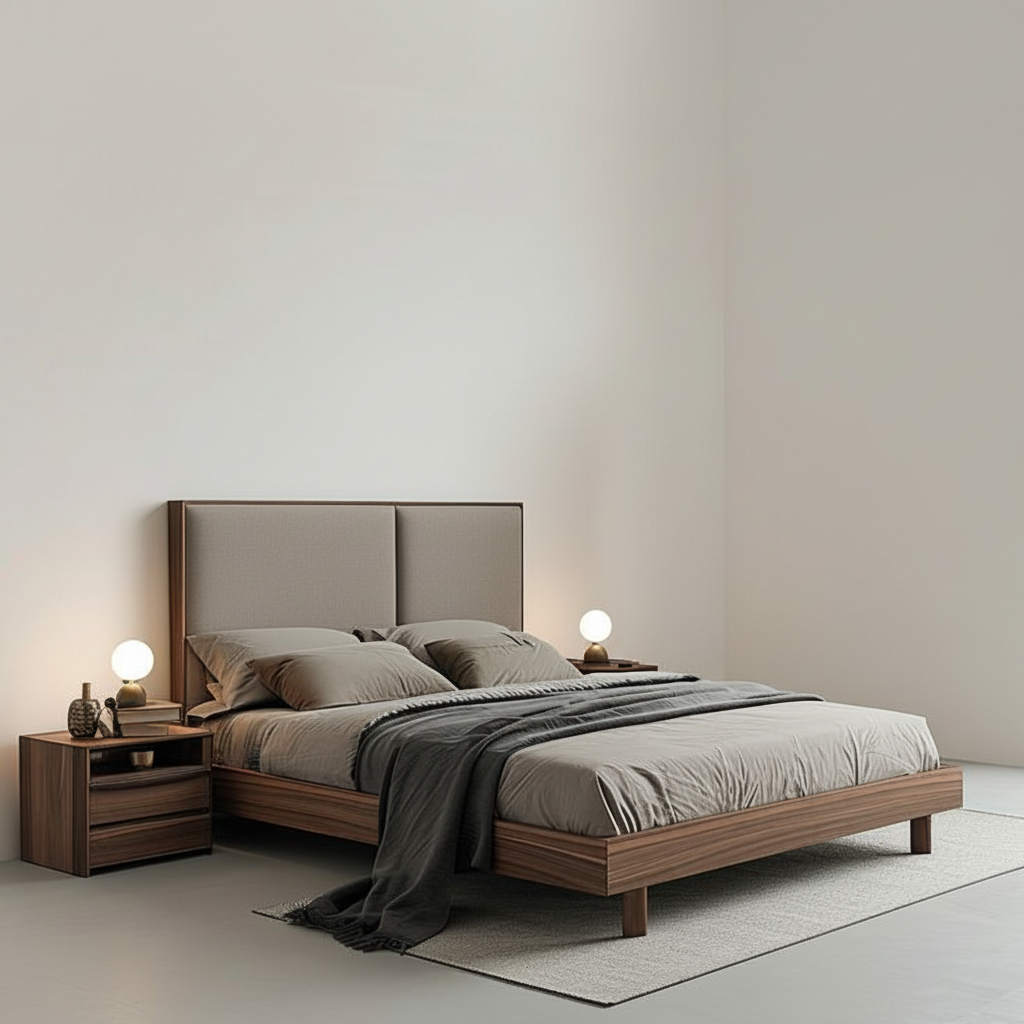 Bed with two side table