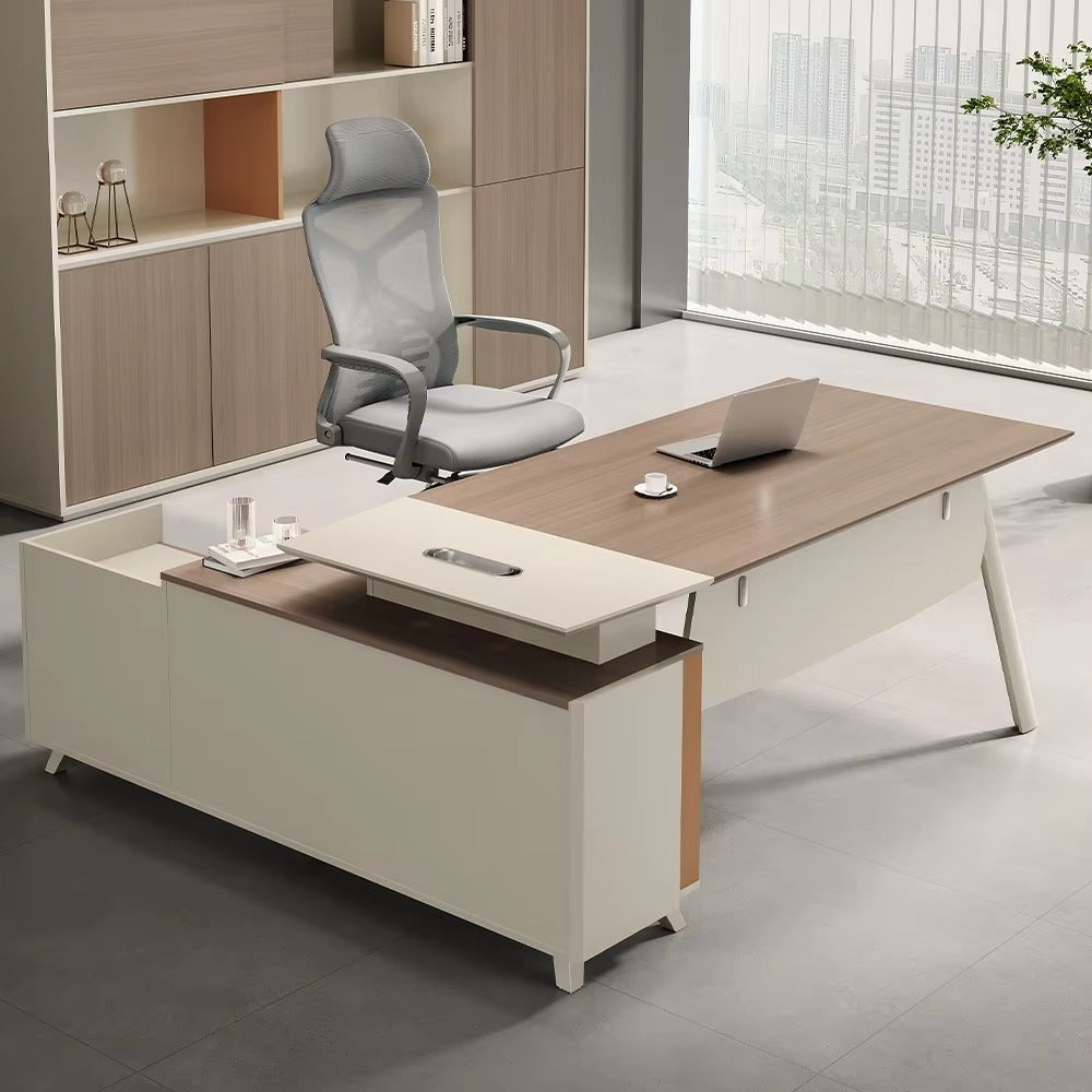 L Shaped Luxury Executive Office Table