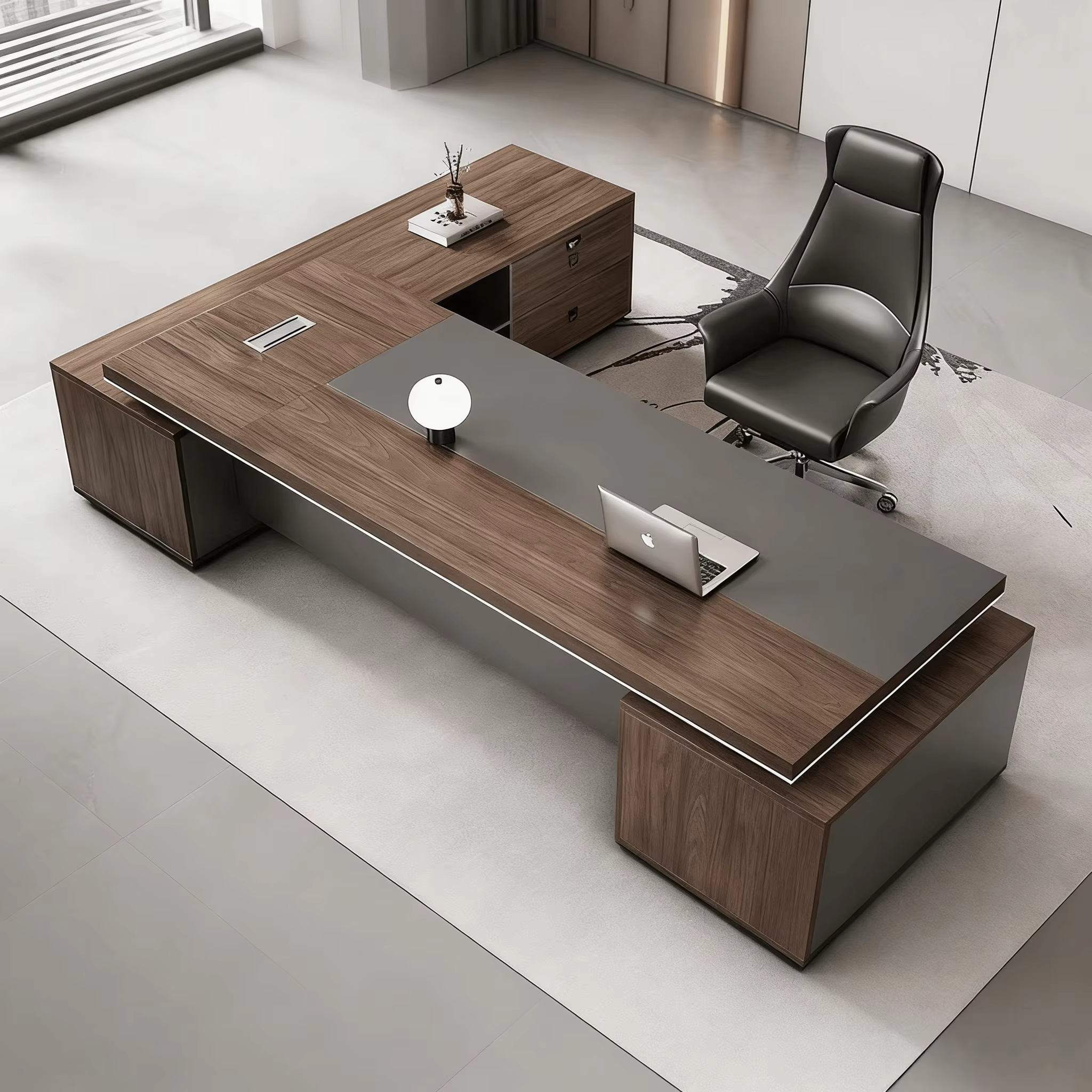 Sleek Modern Modular President Desk