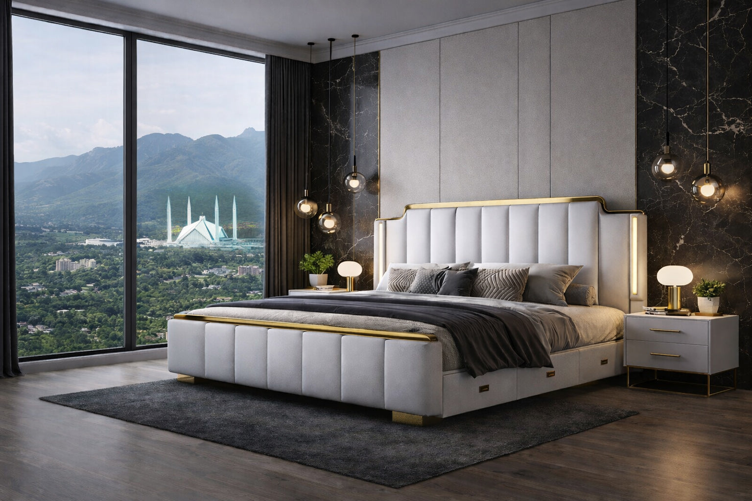 The Nocturne Italian Leather Bed