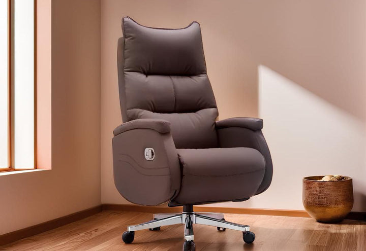 Executive Chair - Chocolate Brown Leather Recliner
