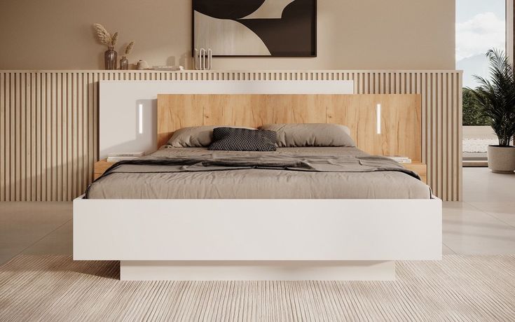 Modek Luxe Bed — Modern Floating Design with LED Headboard